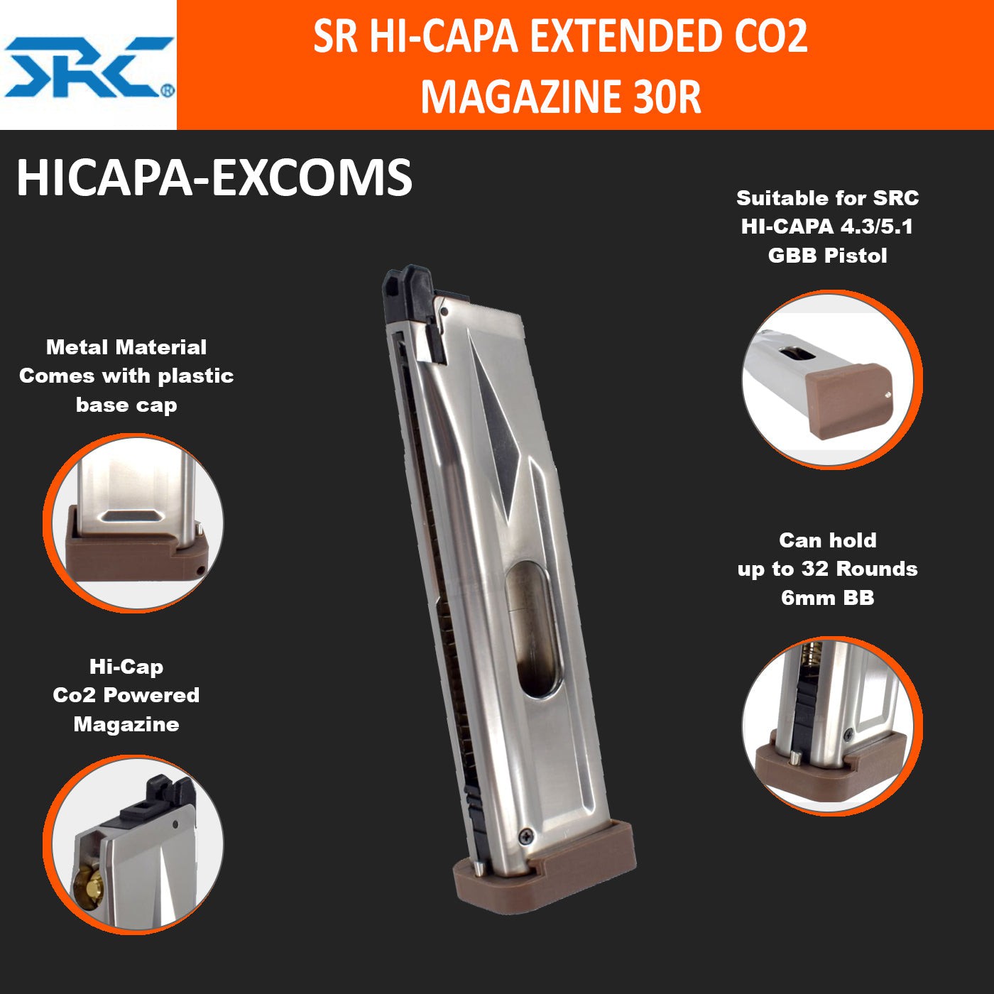 SRC SR HI-CAPA EXTENDED CO2 MAGAZINE 30R