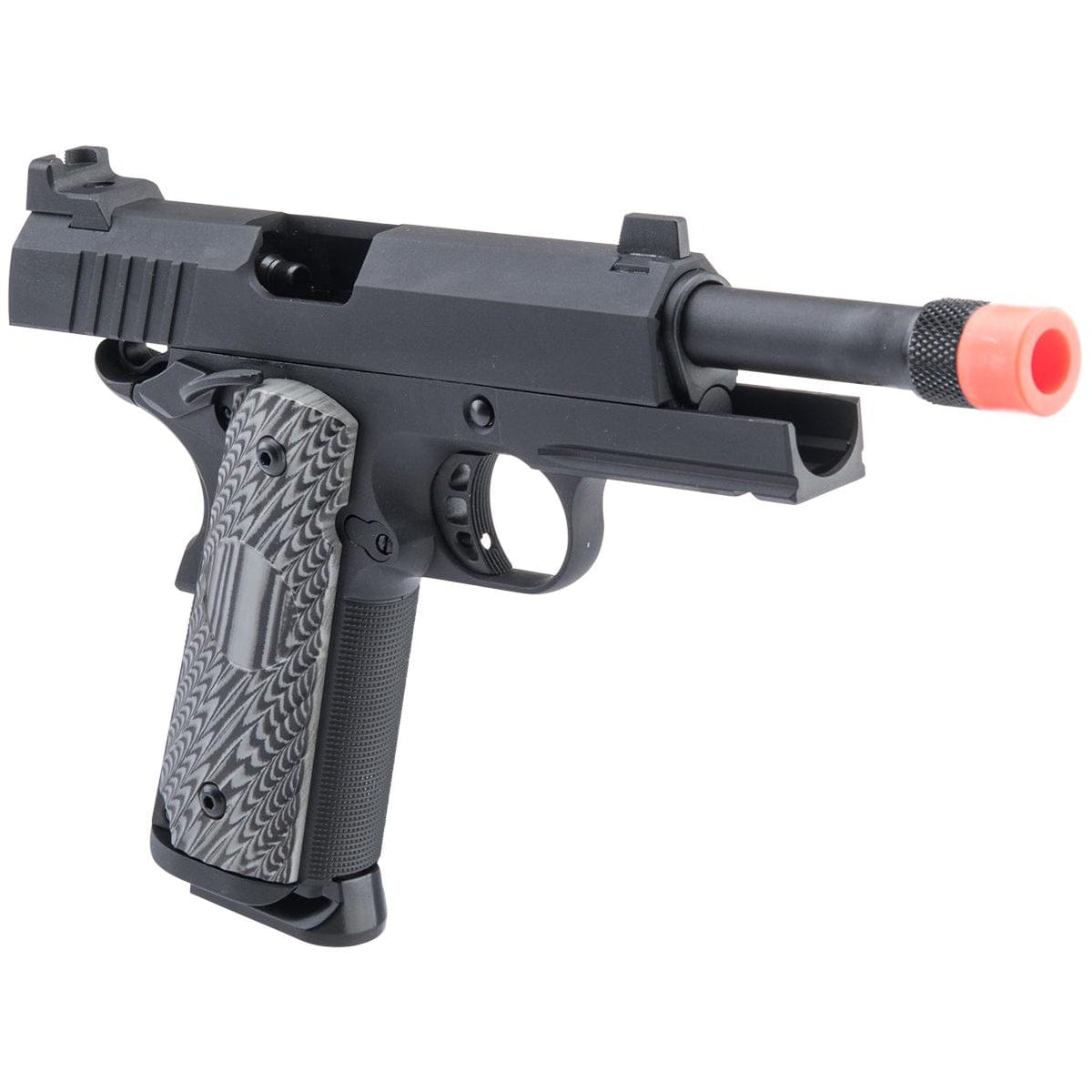 Airsportinggoods SRC SR1911 SILENT HAWK CO2 BLOWBACK AIRSOFT PISTOL WITH CASE