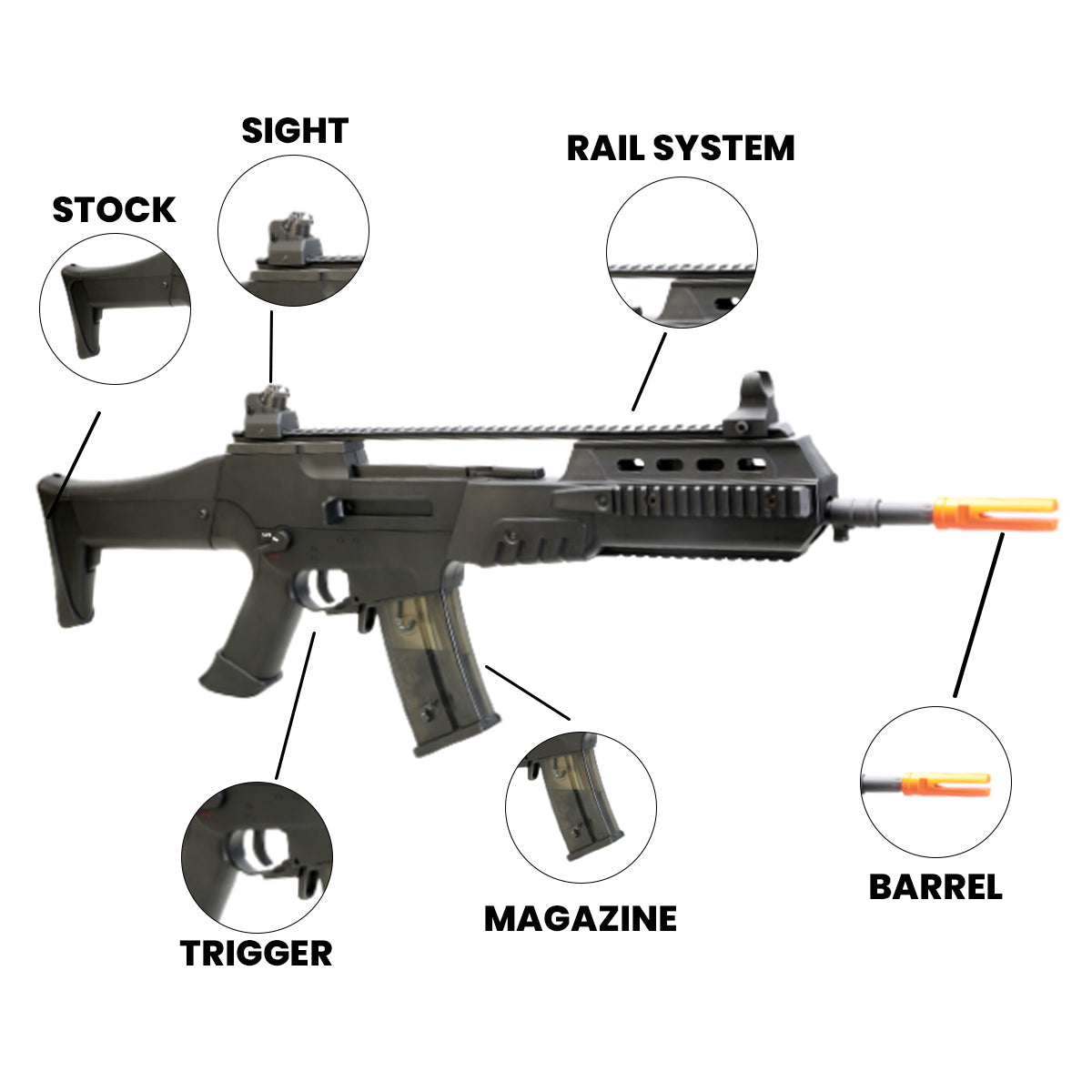 SR8-R Gen3 Airsoft AEG Rifle Black | Fast Shipping USA