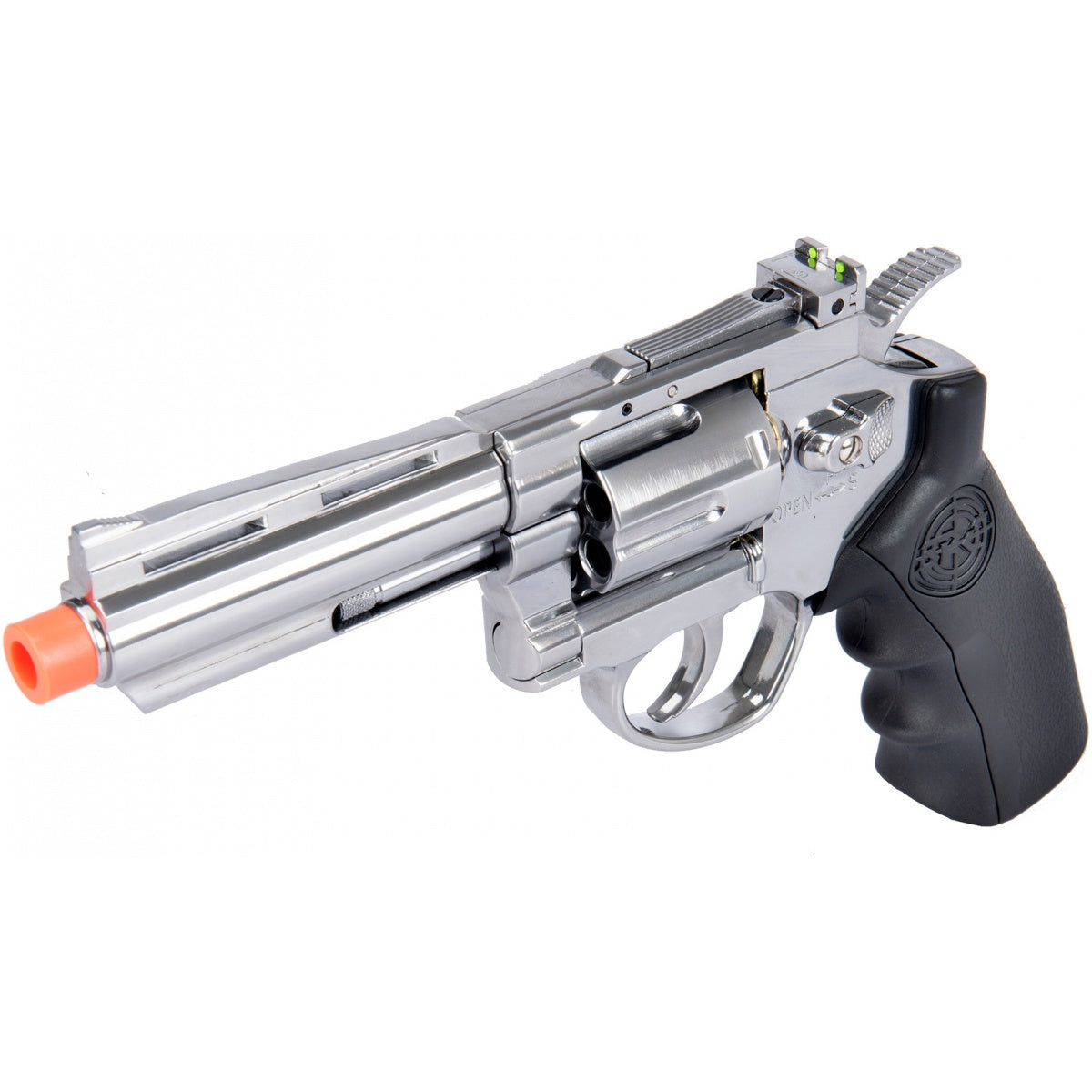 SRC SRC 4-Inch Titan Full Metal CO2 Airsoft Revolver - 6 Rounds, Silver, 350 FPS