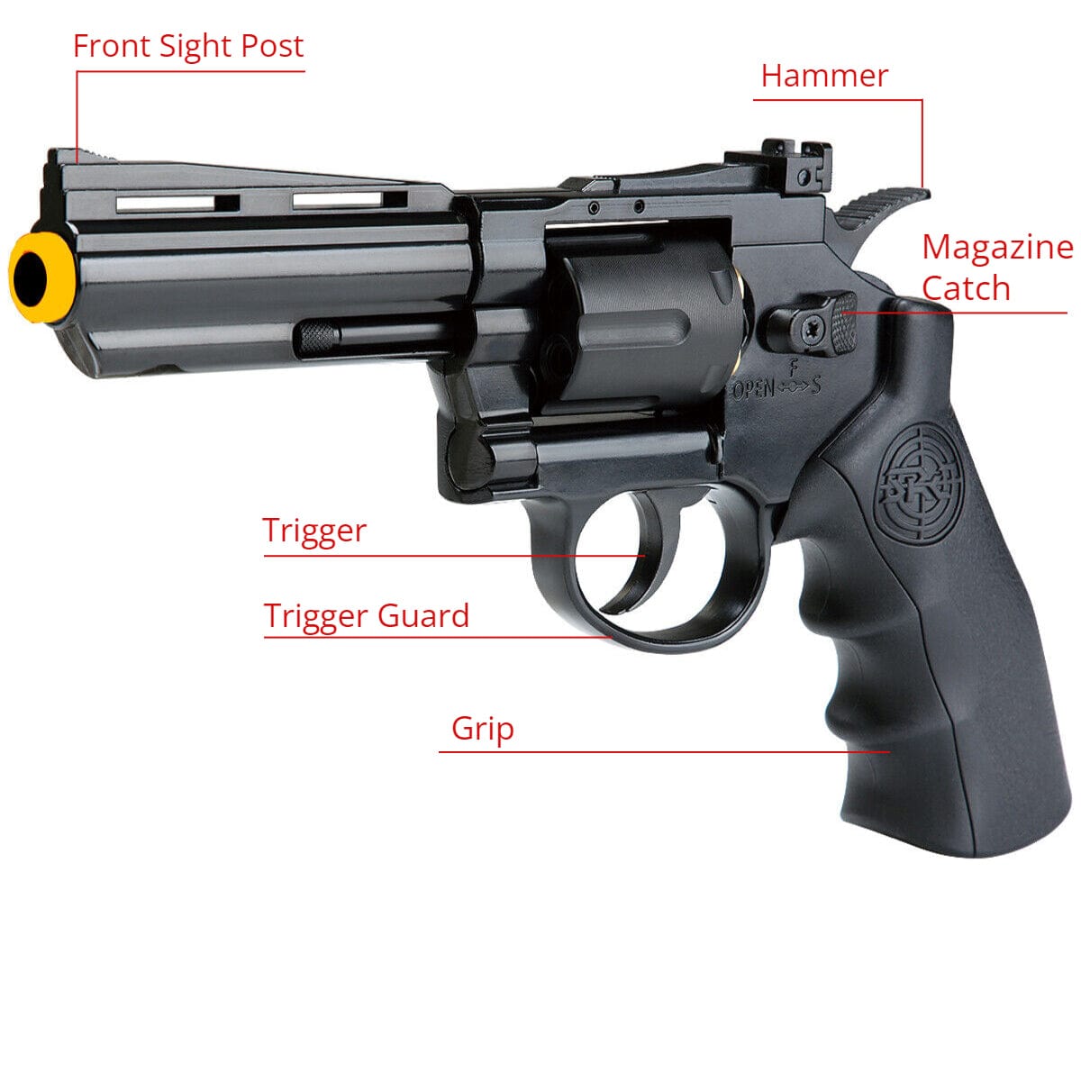 SRC SRC 4 INCH TITAN METAL CO2 AIRSOFT REVOLVER BLACK