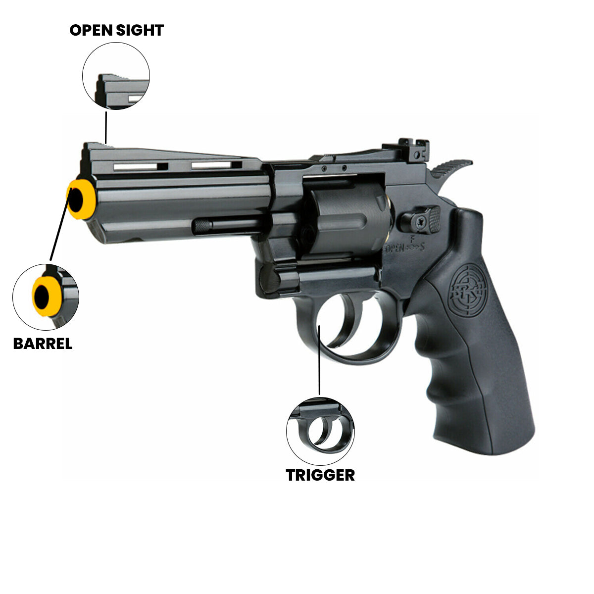 Airsoft Revolver SRC 4" Titan CO2 Airsoft Revolver Black