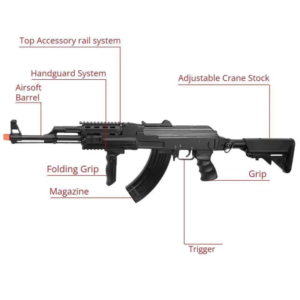 SRC SRC AK-47-TAC Gen3 Electric Airsoft Rifle - 600 Rounds, Full Metal