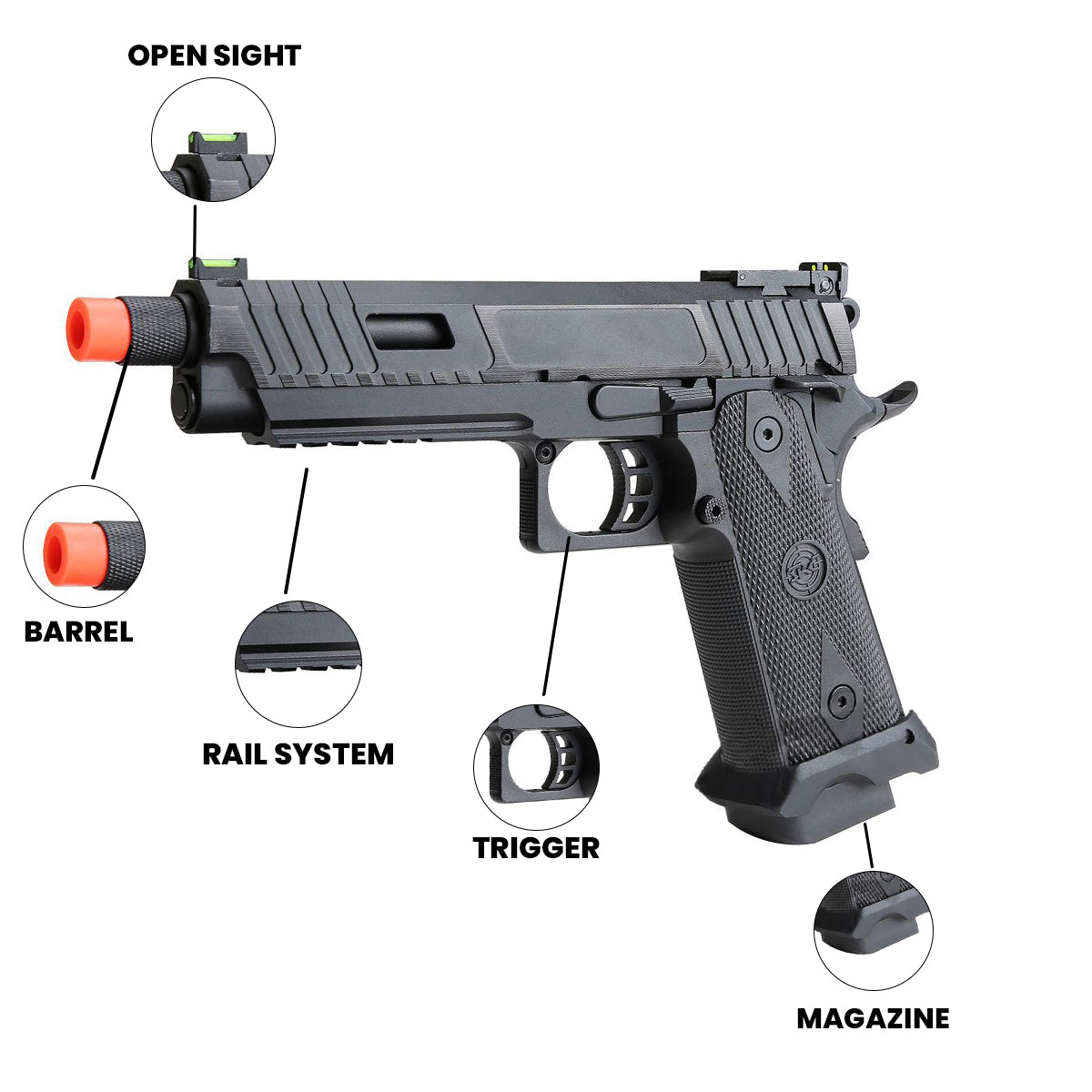 Airsoft GBB Pistol SRC Baba Yaga Combat Master Gas Blowback Airsoft Pistol