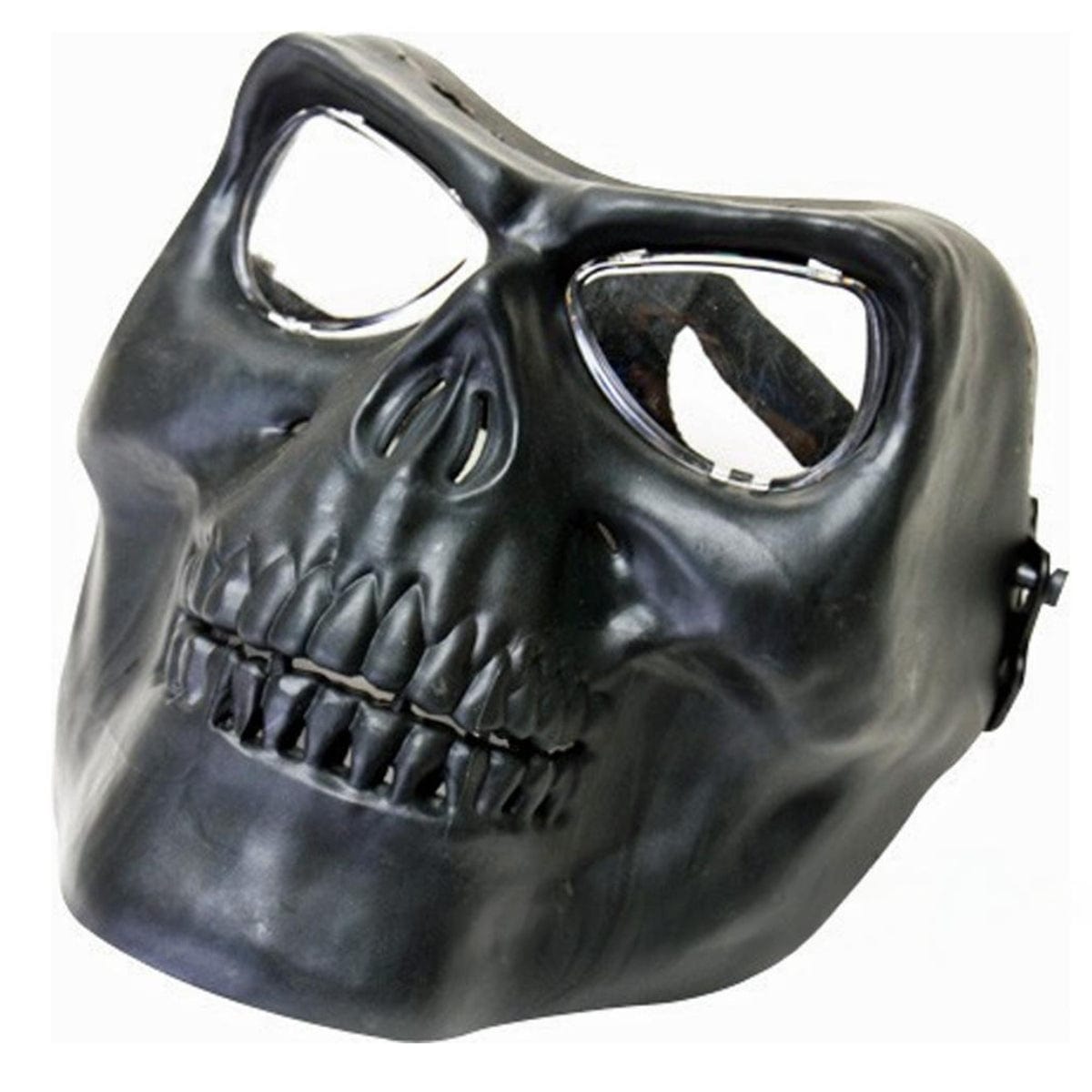 SRC Skull Full Face Airsoft Mask V2 Black With Clear Lenses
