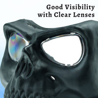 Airsoft Mask SRC Full Face Skull Airsoft Mask V2 Black with Clear Lenses