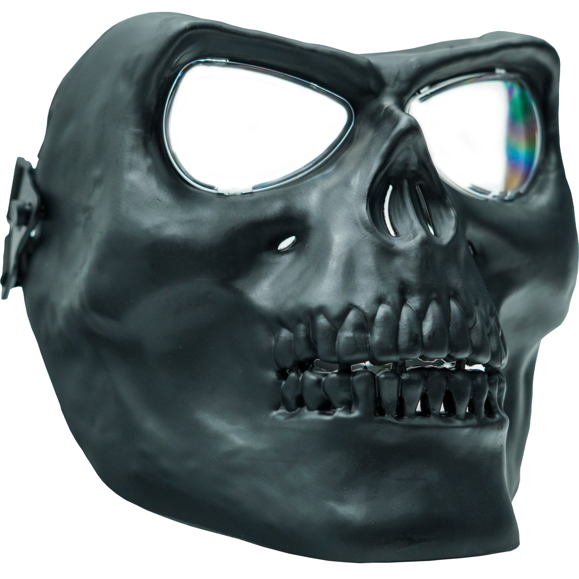 Airsoft Mask SRC Full Face Skull Airsoft Mask V2 Black with Clear Lenses