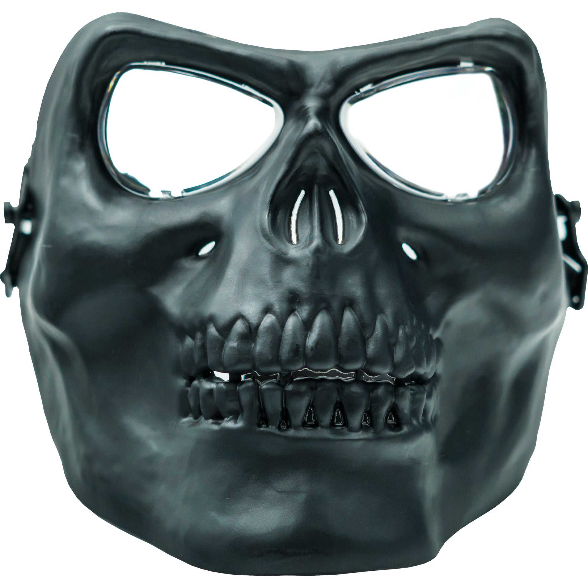 Airsoft Mask SRC Full Face Skull Airsoft Mask V2 Black with Clear Lenses