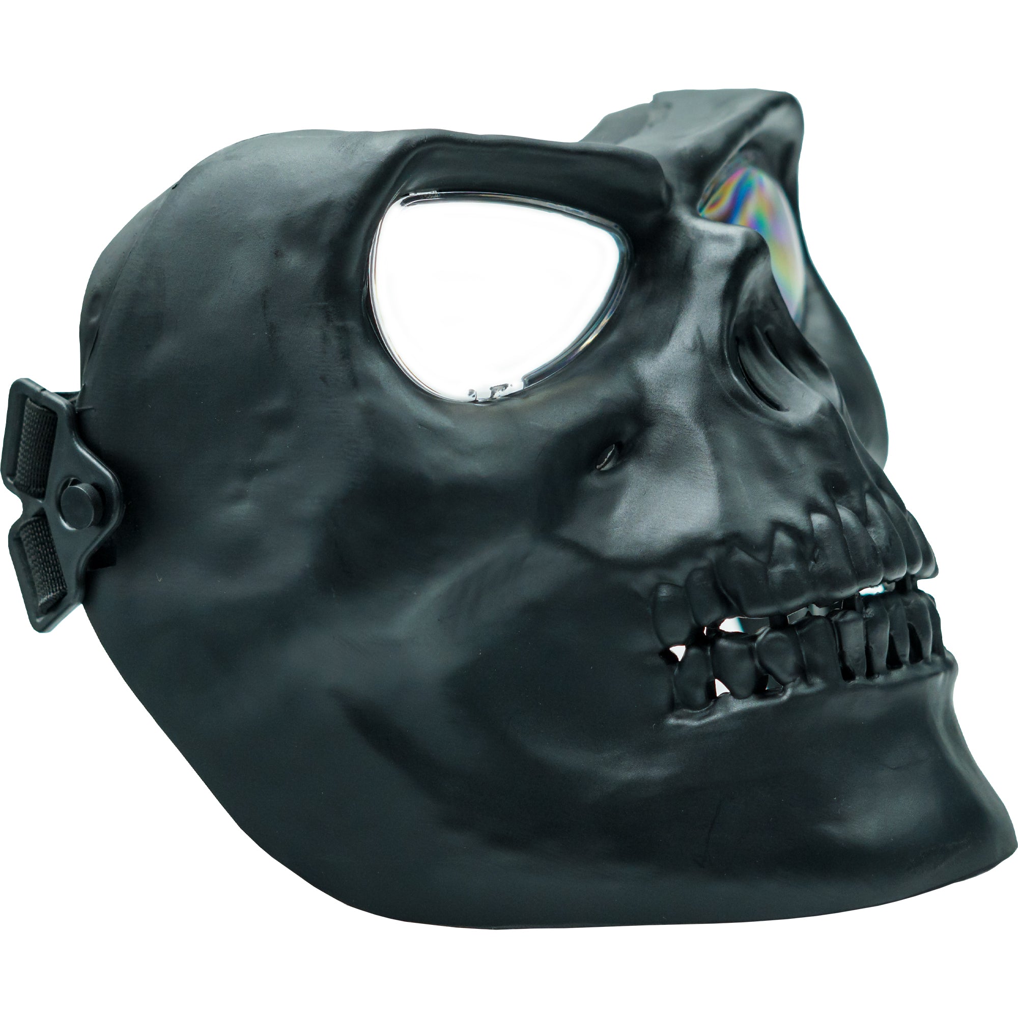 Airsoft Mask SRC Full Face Skull Airsoft Mask V2 Black with Clear Lenses