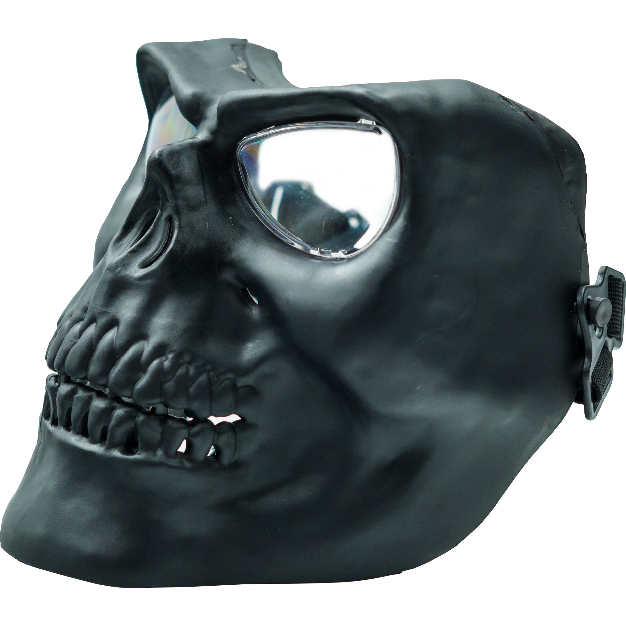 Airsoft Mask SRC Full Face Skull Airsoft Mask V2 Black with Clear Lenses