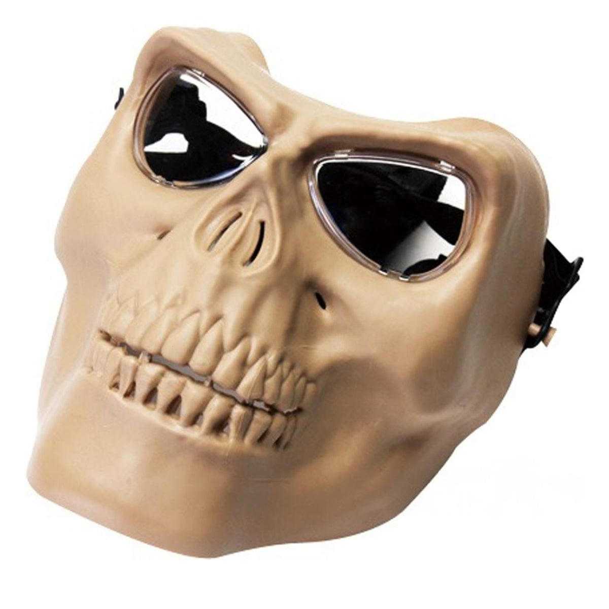 SRC Skull Full Face Airsoft Mask V2 Tan With Clear Lenses