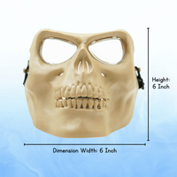 Airsoft Mask SRC Full Face Skull Airsoft Mask V2 Tan with Clear Lenses - P-36-DT1
