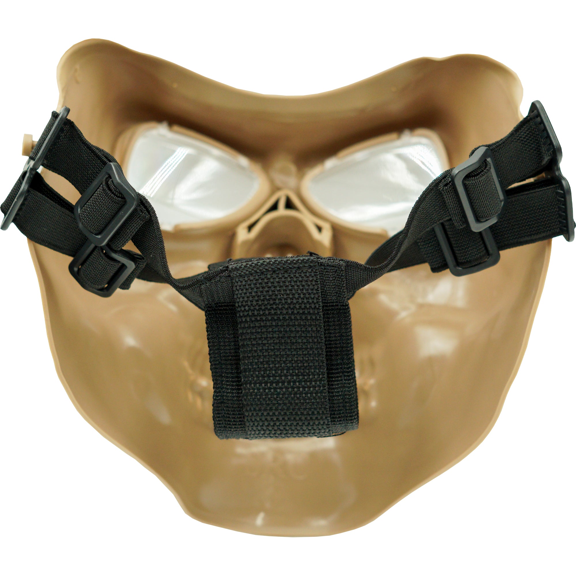 Airsoft Mask SRC Full Face Skull Airsoft Mask V2 Tan with Clear Lenses - P-36-DT1