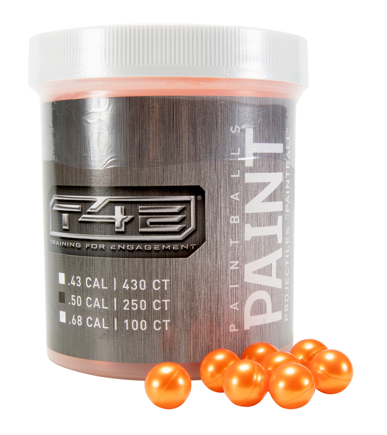 ammo T4E .50 Caliber Orange Paintballs - 250 Count, High-Visibility Training Ammo