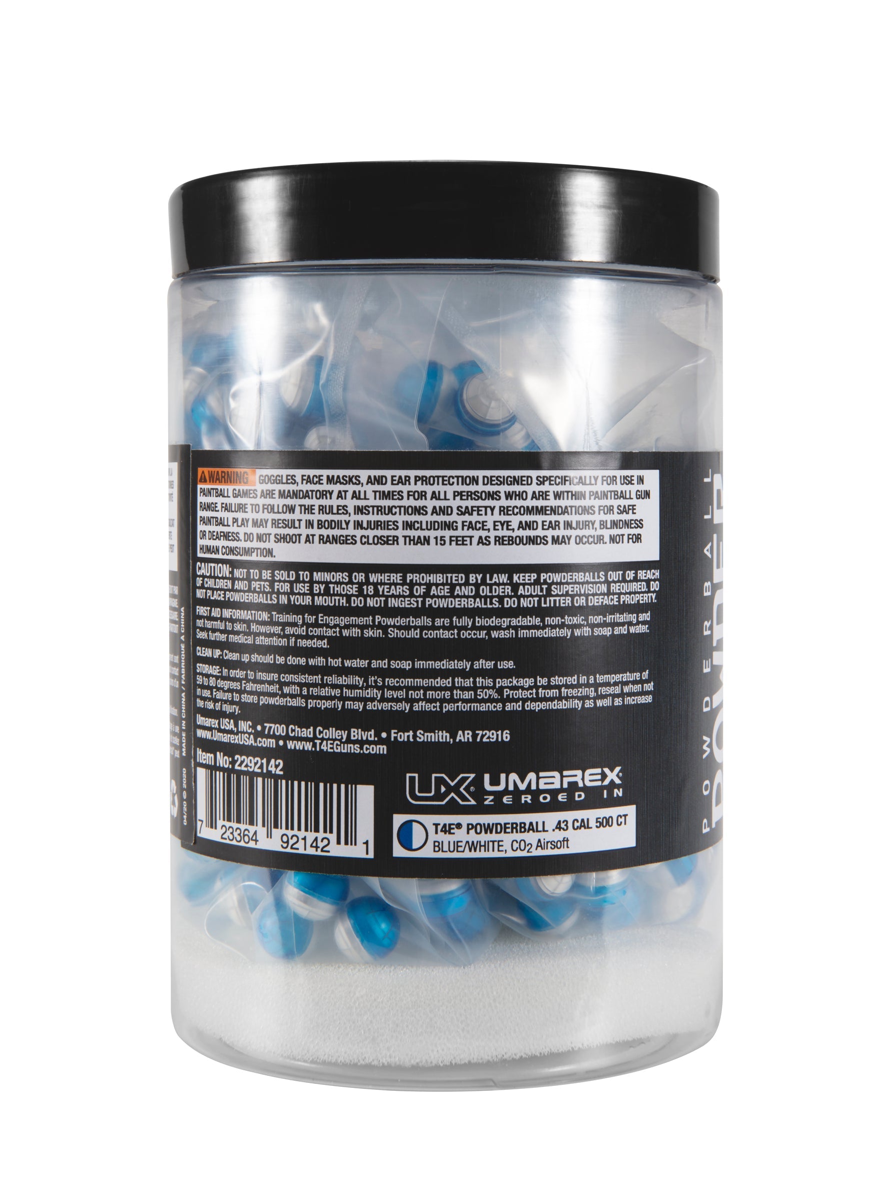 ammo T4E Powder Ball .43 Cal - Blue and White, 500 Count, Inert Powder-Filled Projectiles for Tactical Training