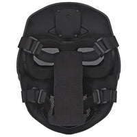 WOSPORT TACTICAL FULL-FACE MASK WITH NIGHT HEADGEAR BLACK FOR AIRSOFT