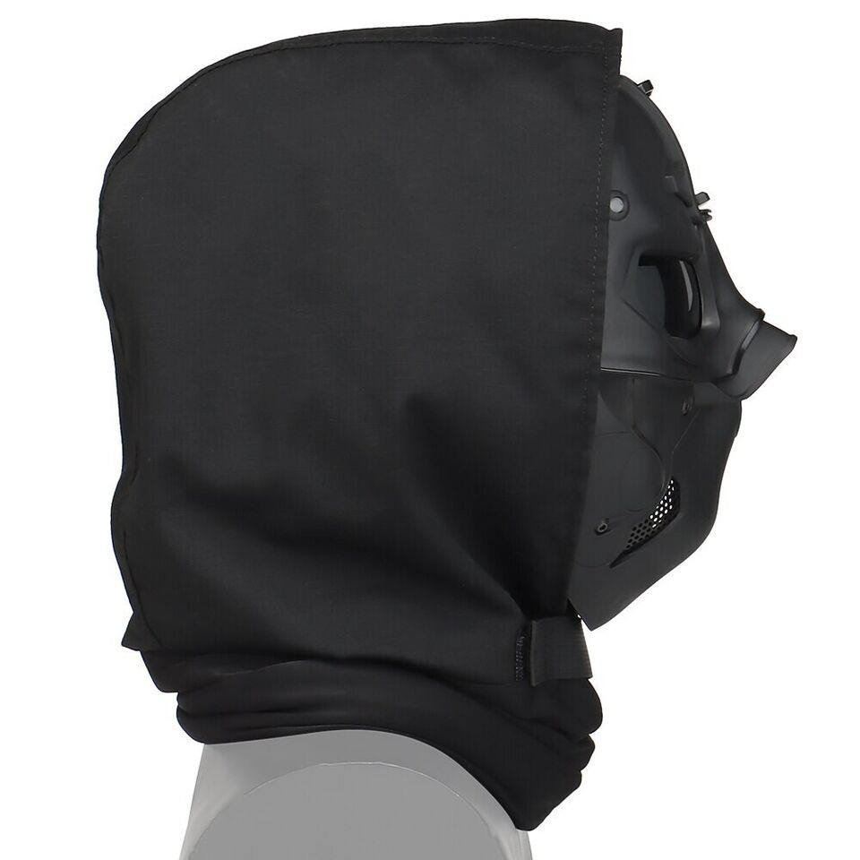 WOSPORT TACTICAL FULL-FACE MASK WITH NIGHT HEADGEAR BLACK FOR AIRSOFT