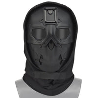 WOSPORT TACTICAL FULL-FACE MASK WITH NIGHT HEADGEAR BLACK FOR AIRSOFT