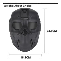 WOSPORT TACTICAL FULL-FACE MASK WITH NIGHT HEADGEAR BLACK FOR AIRSOFT