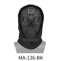 WOSPORT TACTICAL FULL-FACE MASK WITH NIGHT HEADGEAR BLACK FOR AIRSOFT