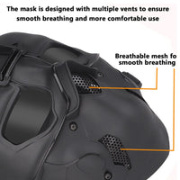 WOSPORT TACTICAL FULL-FACE MASK WITH NIGHT HEADGEAR BLACK FOR AIRSOFT