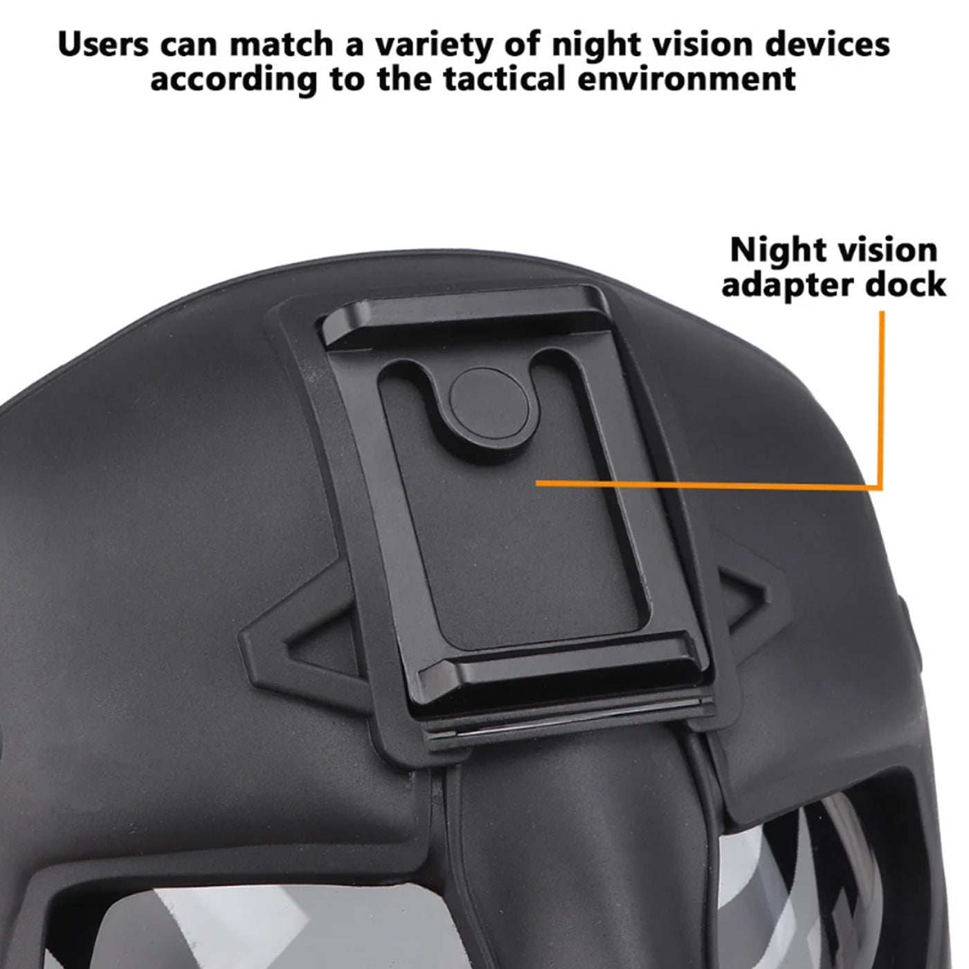 WOSPORT TACTICAL FULL-FACE MASK WITH NIGHT HEADGEAR BLACK FOR AIRSOFT