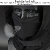 WOSPORT TACTICAL FULL-FACE MASK WITH NIGHT HEADGEAR BLACK FOR AIRSOFT