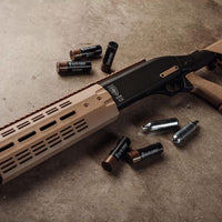 Airsoft Shotgun Tri-Shot Semi Auto CO2 Airsoft Shotgun 340 FPS (Black/Tan) - Elite Force
