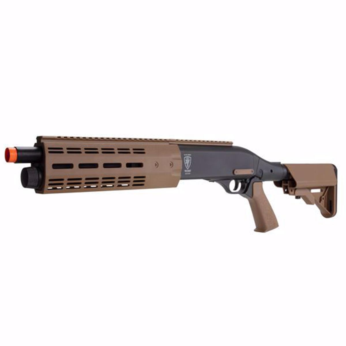 Airsoft Shotgun Tri-Shot Semi Auto CO2 Airsoft Shotgun 340 FPS (Black/Tan) - Elite Force