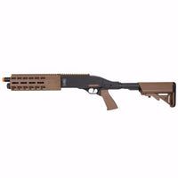 Airsoft Shotgun Tri-Shot Semi Auto CO2 Airsoft Shotgun 340 FPS (Black/Tan) - Elite Force