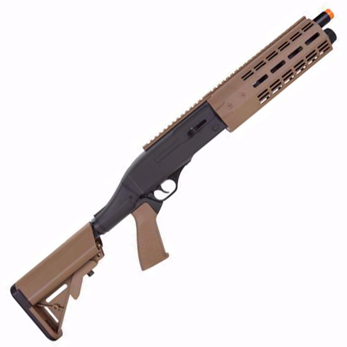 Airsoft Shotgun Tri-Shot Semi Auto CO2 Airsoft Shotgun 340 FPS (Black/Tan) - Elite Force