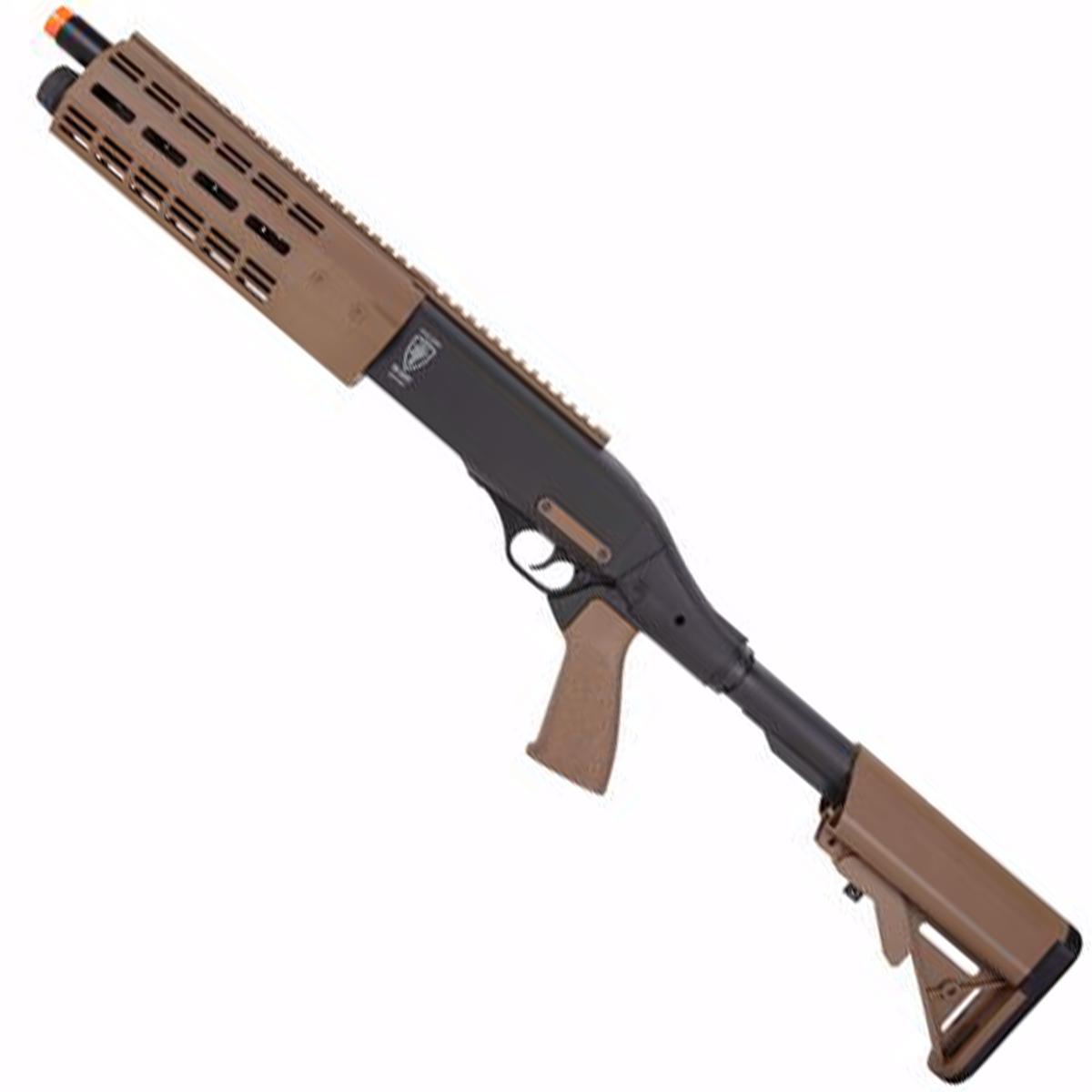 Airsoft Shotgun Tri-Shot Semi Auto CO2 Airsoft Shotgun 340 FPS (Black/Tan) - Elite Force