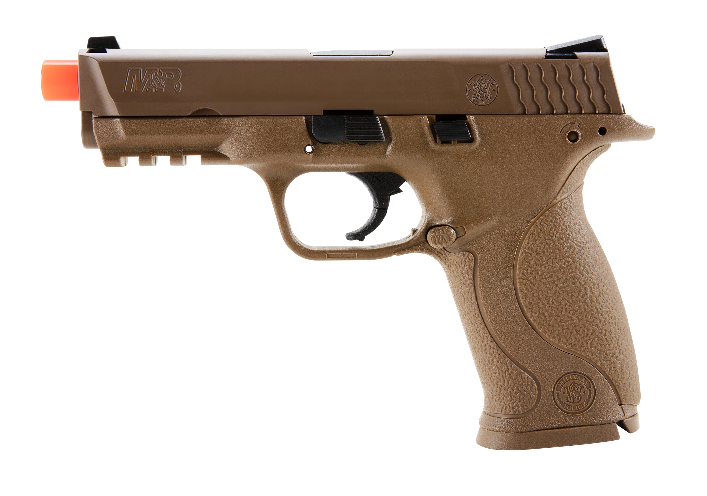 Umarex Smith & Wesson Umarex Smith & Wesson M&P 9 GBB 6mm BB Pistol Airsoft Gun, Tan, 23 Rounds