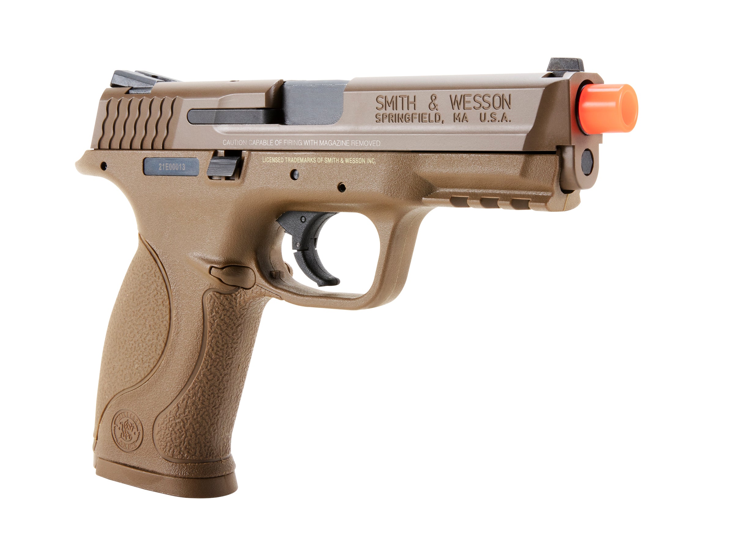 Umarex Smith & Wesson Umarex Smith & Wesson M&P 9 GBB 6mm BB Pistol Airsoft Gun, Tan, 23 Rounds