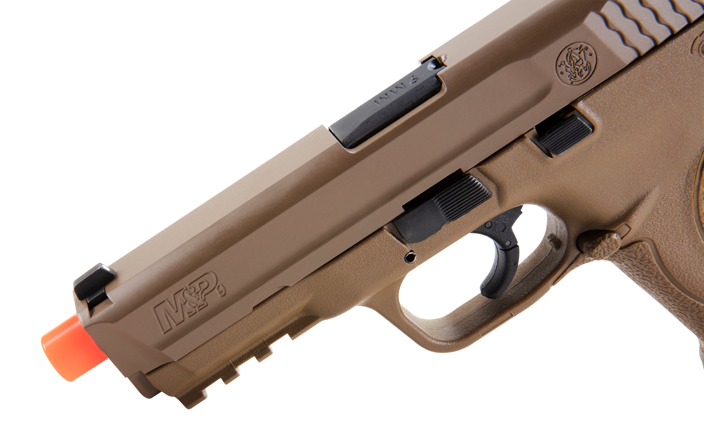 Umarex Smith & Wesson Umarex Smith & Wesson M&P 9 GBB 6mm BB Pistol Airsoft Gun, Tan, 23 Rounds