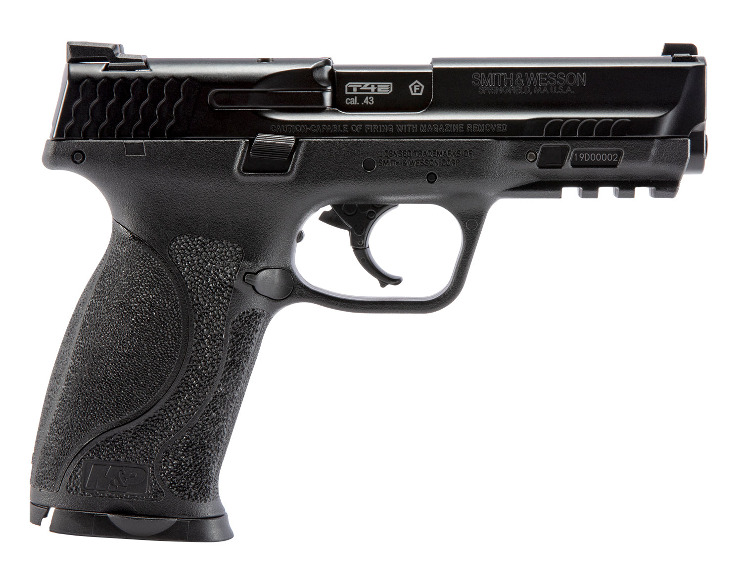 T4E, UMAREX USA Umarex T4E Smith & Wesson M&P M2.0 .43 Caliber CO2-Powered Training Pistol - 8 Rounds, Paintball Gun Marker, Black