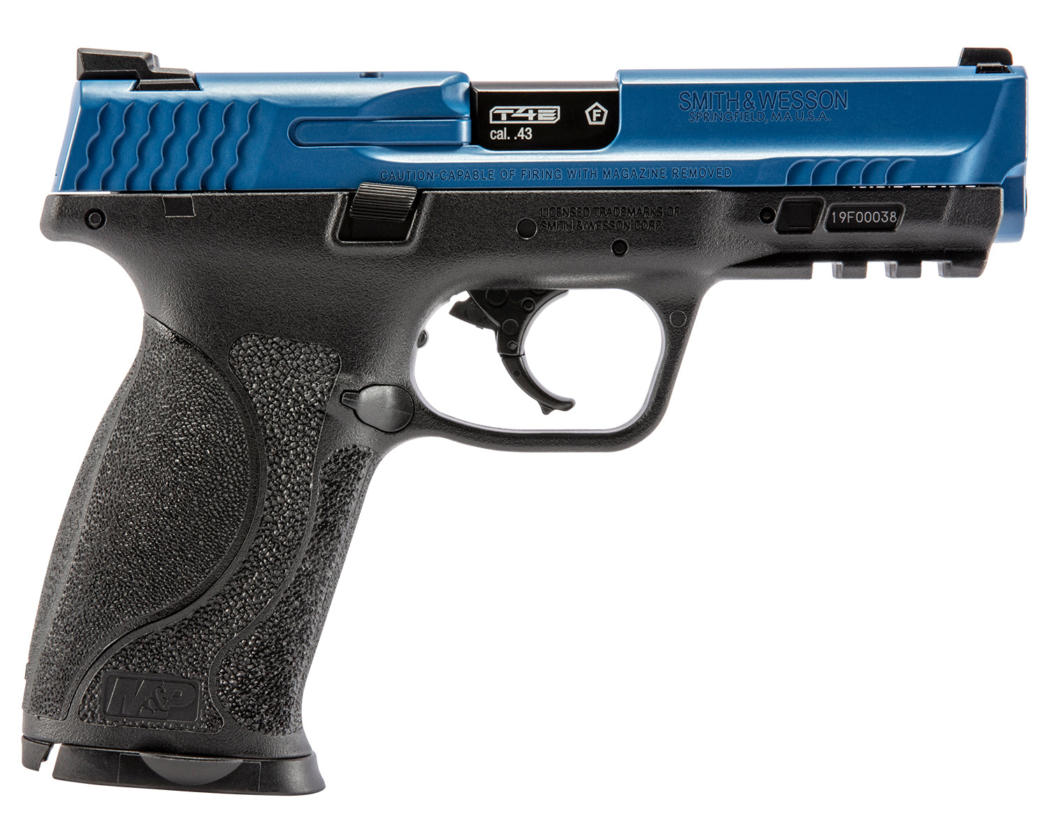 T4E, UMAREX USA Umarex T4E Smith & Wesson M&P M2.0 .43 Caliber CO2-Powered Training Pistol - 8 Rounds, Paintball Gun Marker, LE Blue