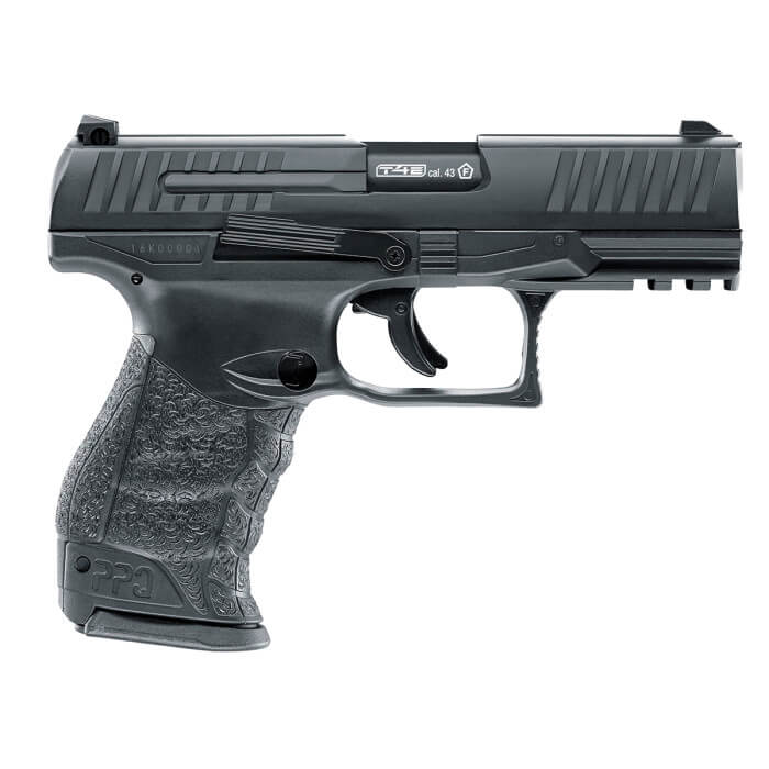 T4E, UMAREX USA Umarex T4E Walther PPQ .43 Caliber CO2-Powered Training Pistol - 8 Rounds, Paintball Gun Marker, Black