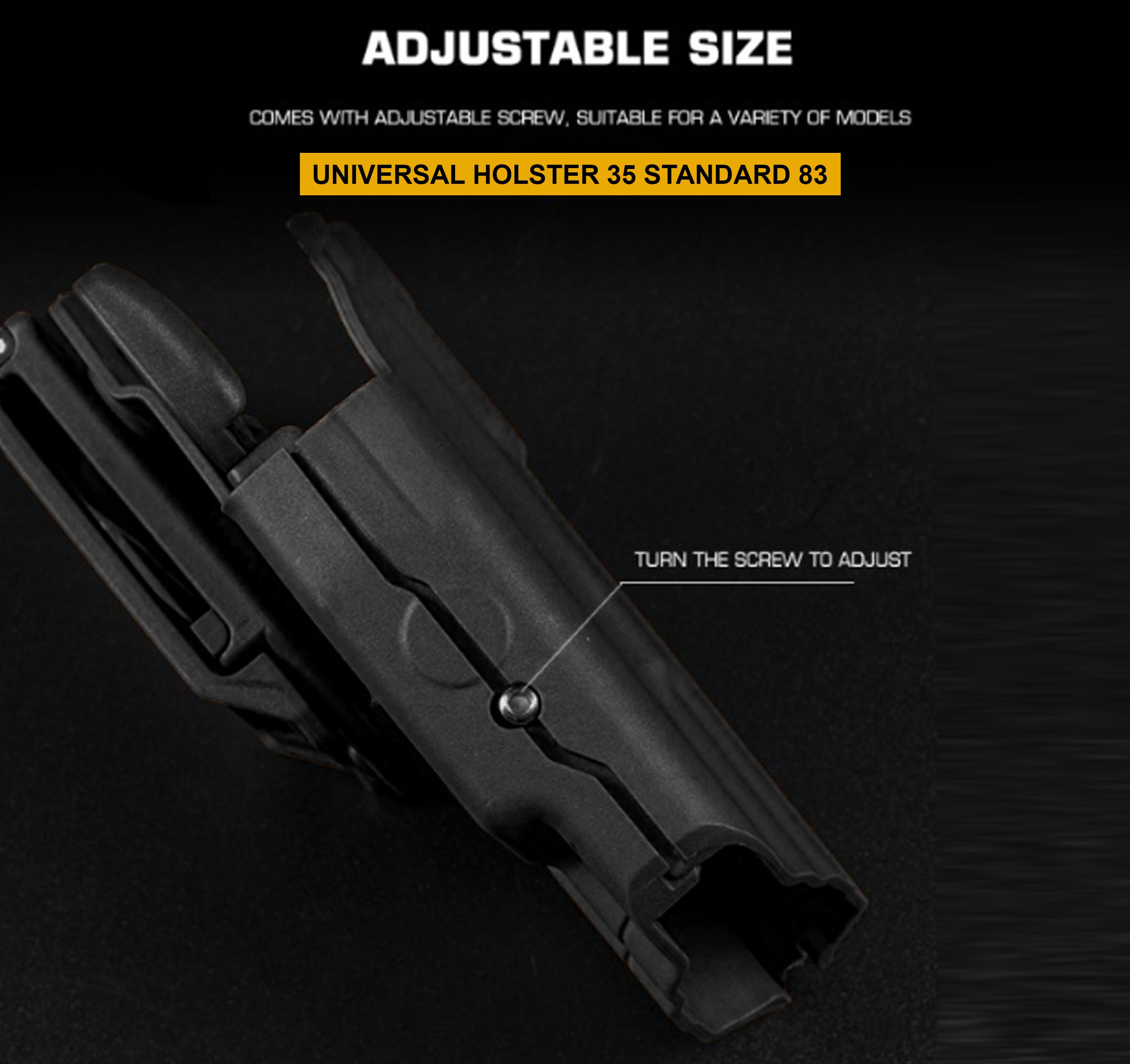 WOSPORT UNIVERSAL HOLSTER 35 STANDARD 83 RIGHT HAND BLACK