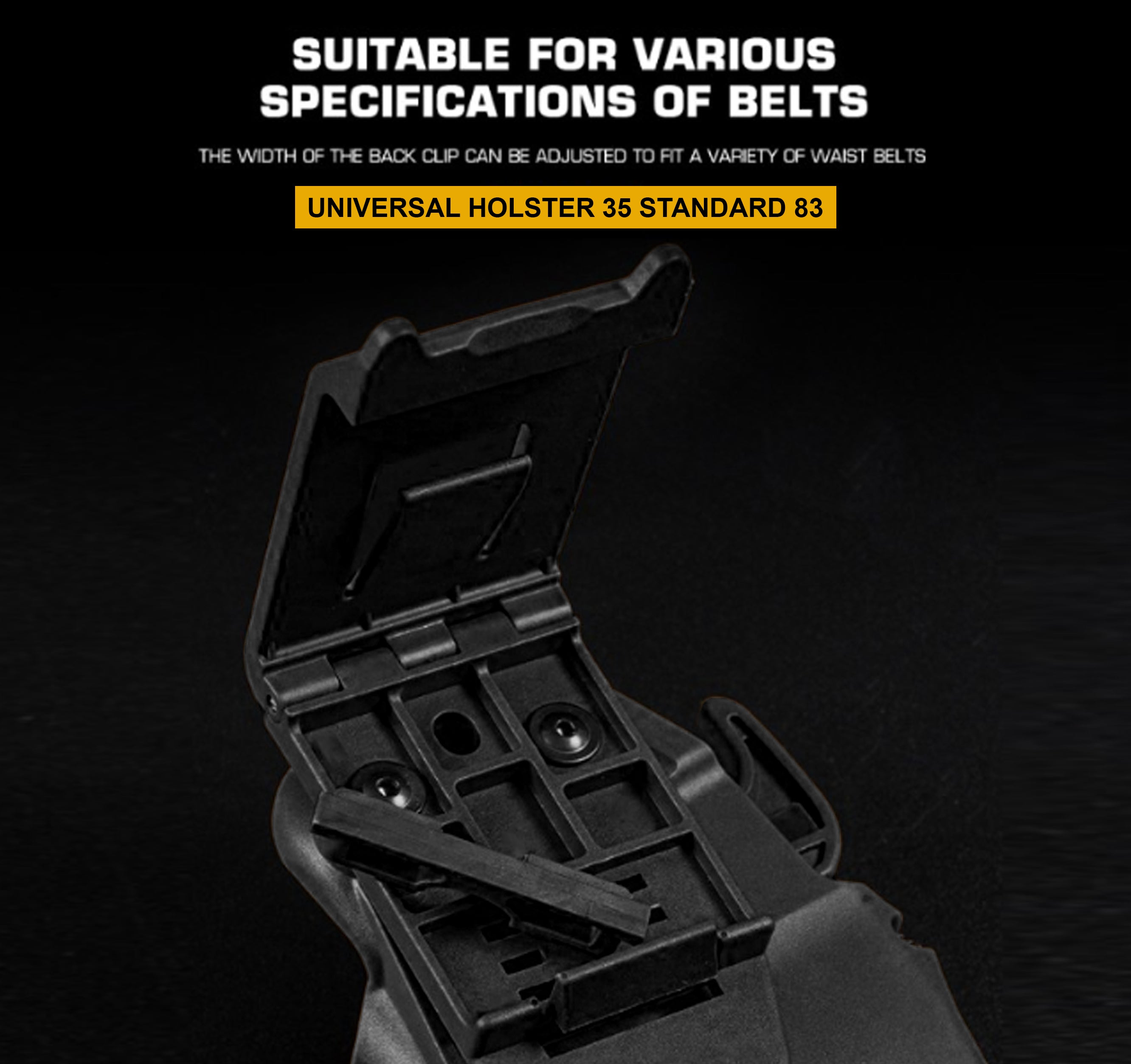 WOSPORT UNIVERSAL HOLSTER 35 STANDARD 83 RIGHT HAND BLACK