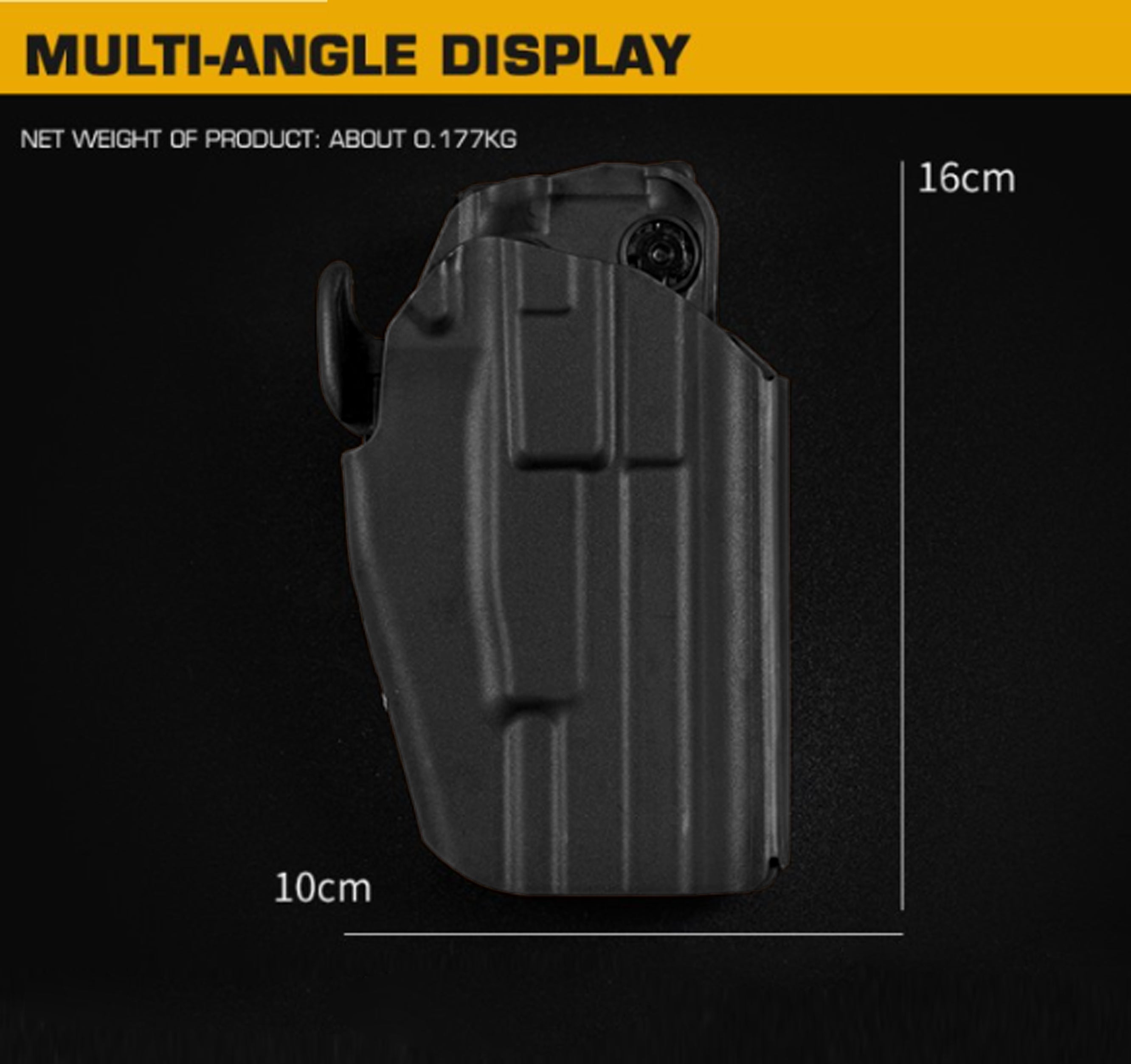 WOSPORT UNIVERSAL HOLSTER 35 STANDARD 83 RIGHT HAND BLACK