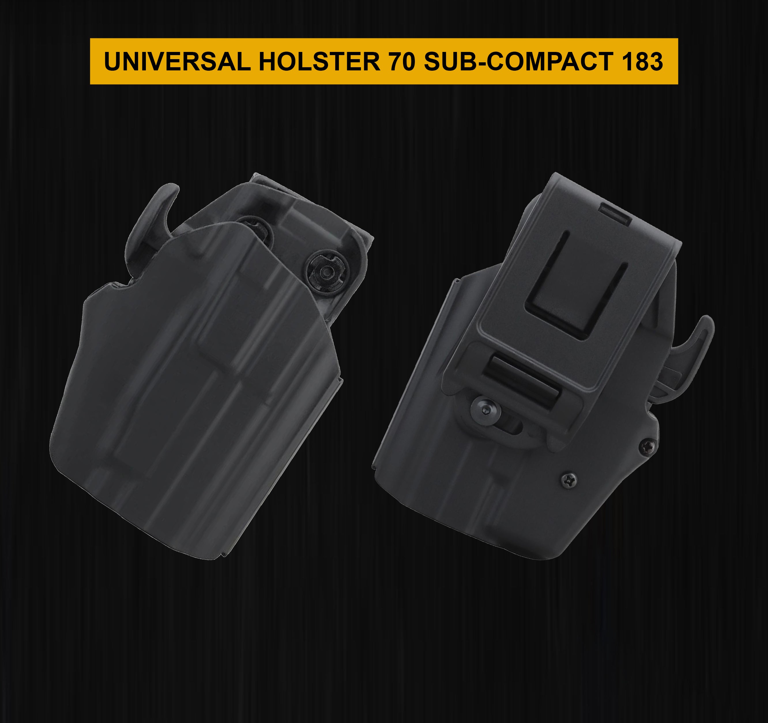 WOSPORT UNIVERSAL HOLSTER 70 SUB-COMPACT 183 RIGHT HAND BLACK