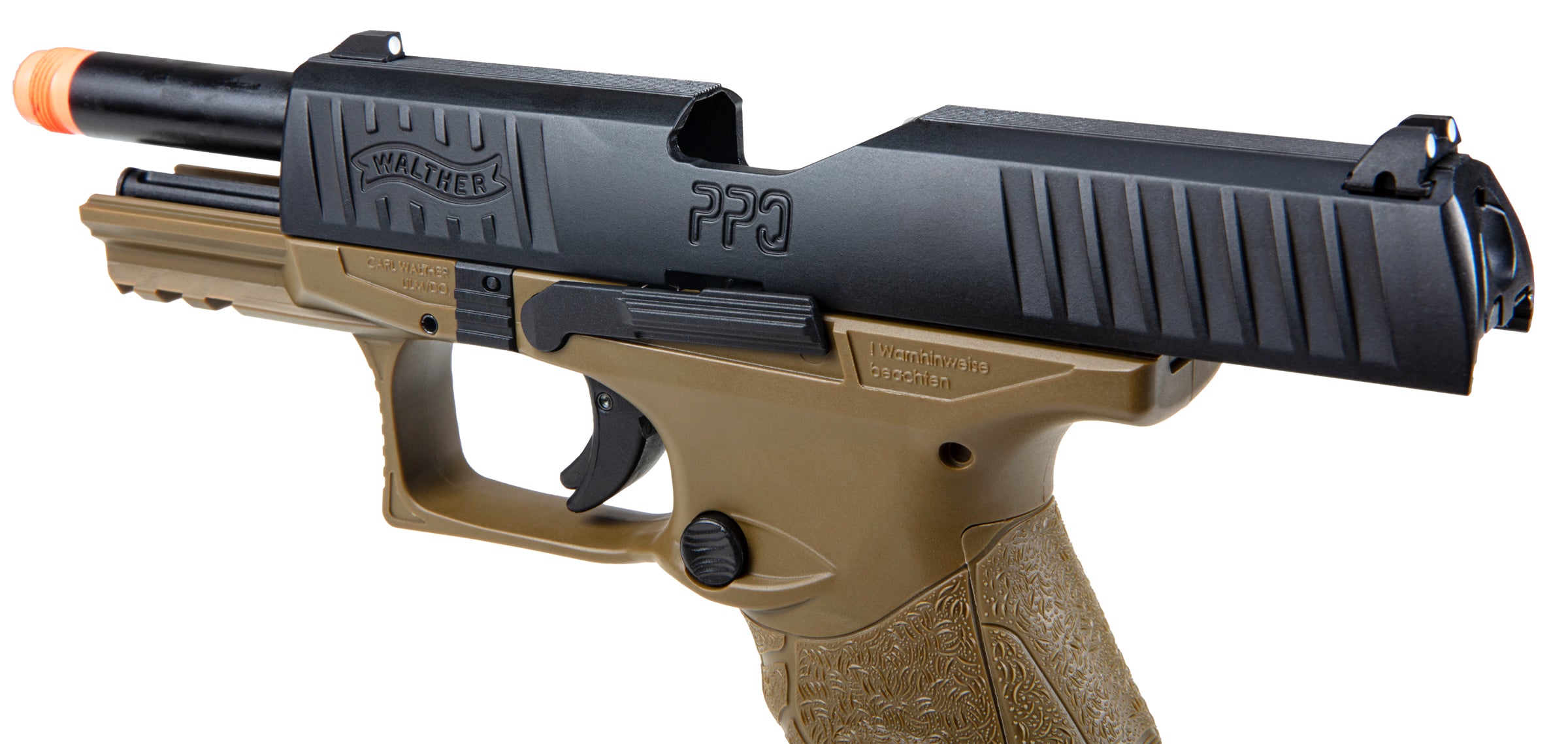 Walther Walther PPQ GBB 6mm Blowback Airsoft Pistol - 22 Rounds, Dark Earth Brown