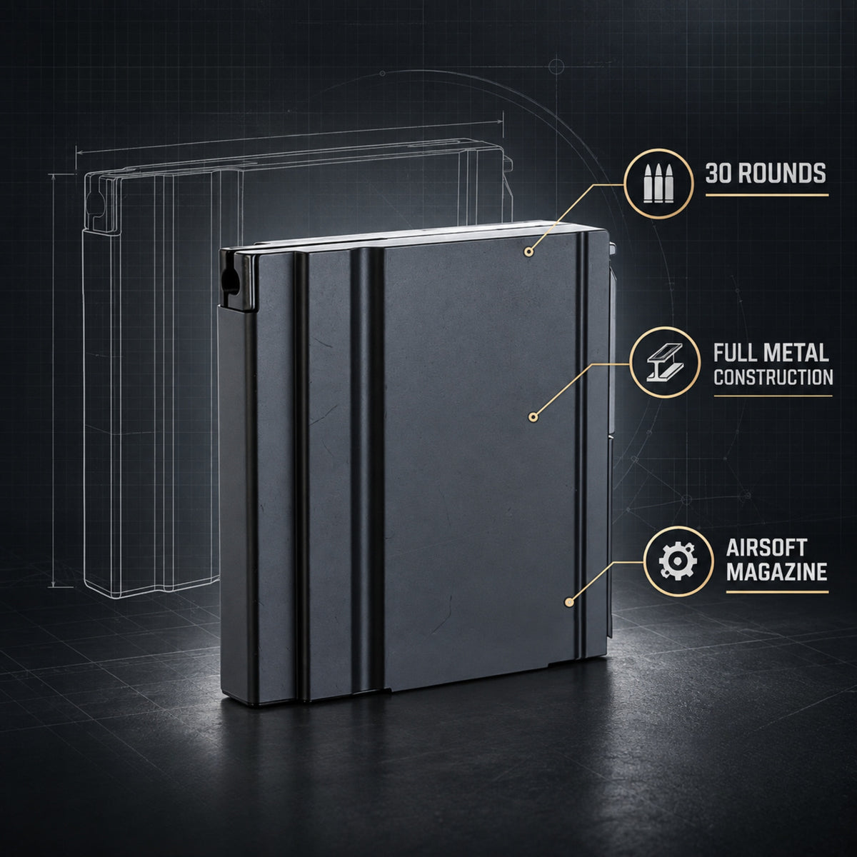 Airsoft Rifle Magazine WELL 30rd Magazine for MB4404, MB4405, MB4410 & MB4411 Airsoft Sniper Rifles