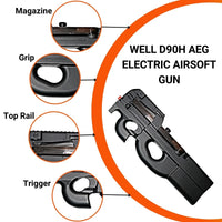 Airsoft AEG Rifle Well D90H Battery Powered AEG Airsoft Gun Full Auto - Bundle Set
