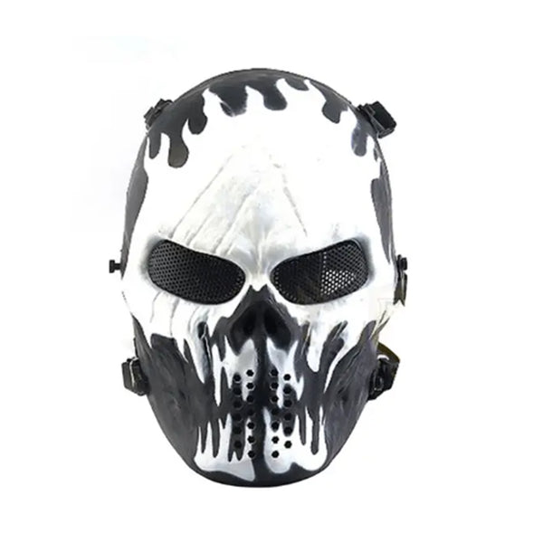 Airsoft Mask Wosport Painted Skull Airsoft Flames Team Mask