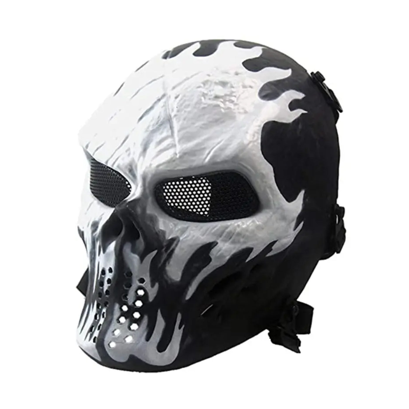 Airsoft Mask Wosport Painted Skull Airsoft Flames Team Mask