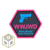 WWJWD Ballistic Hex Patch, PVC, 1.5" x 1.5"